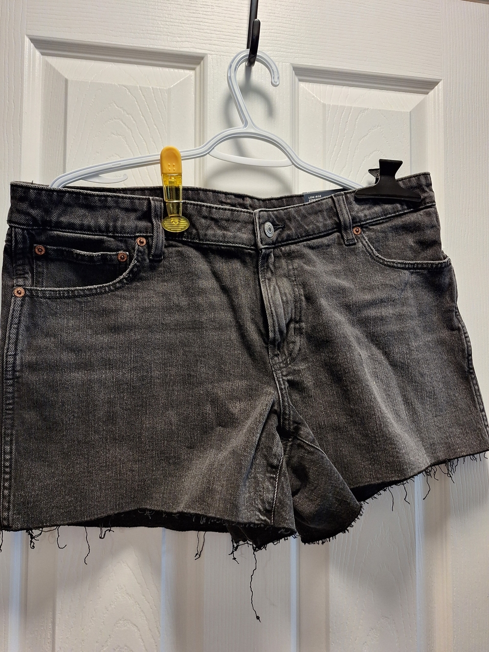 American Eagle Outfitters Black Frayed Hem Denim Shorts